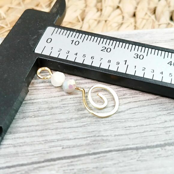 14 Piece Beaded Hammered Charm Dangles, Jewelry Making Supplies - Picture 6 of 6